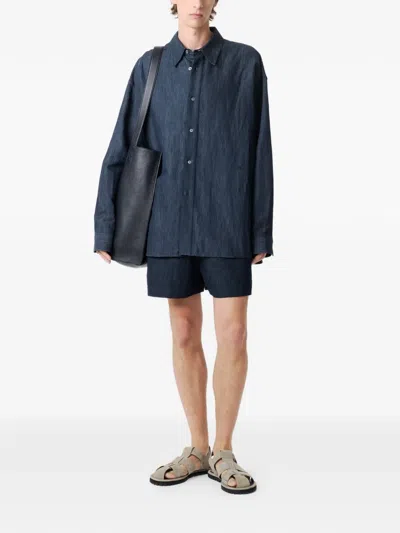 Studio Nicholson Elio Elasticated Shorts In Blue