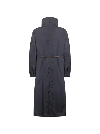 Moorer Madalyn Drawstring Parka In Blue