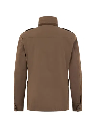 Moorer Multi-pocket Jacket In Brown