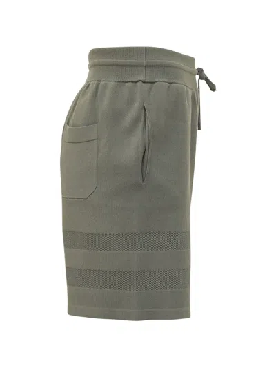 Givenchy Green Textured Shorts In Gray