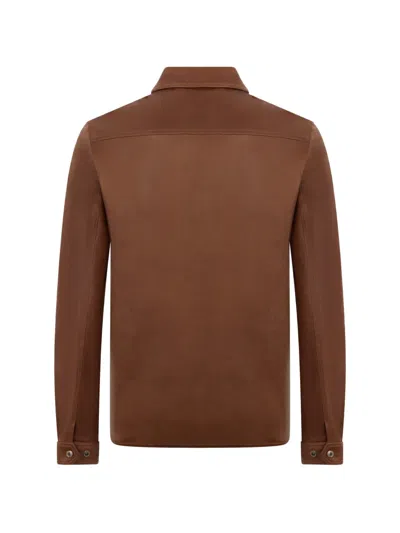 Moorer Flap-pocket Jacket In Brown