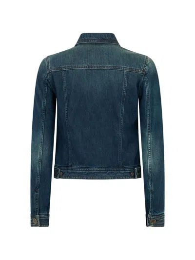 Moorer Beaded Flap-pocket Denim Jacket In Blue