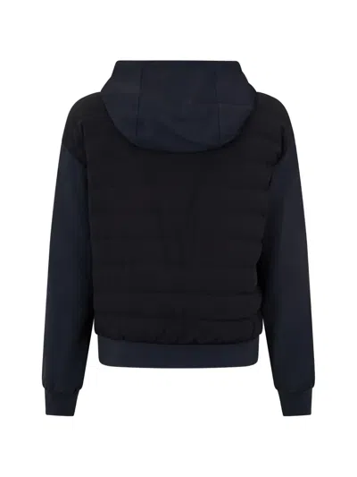 Moorer Quilted-panel Zip Jacket In Black