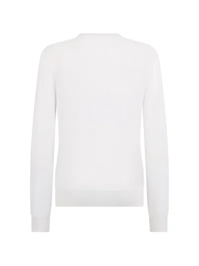 Moorer Button Cardigan In White