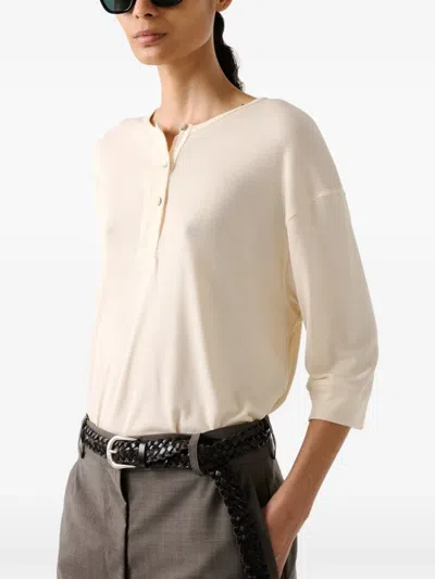Studio Nicholson Lorem Three-quarter-sleeves Blouse In Neutral