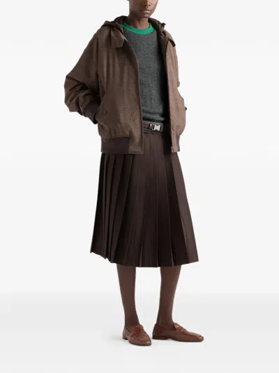 Prada Rundhalspullover Aus Kaschmir In Gray