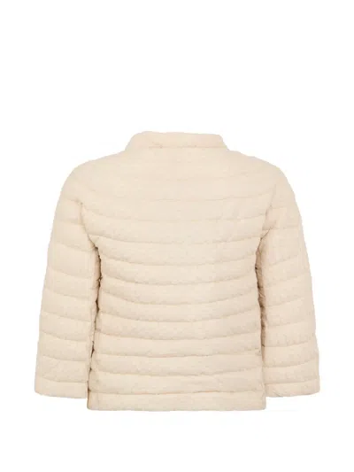 Moorer Button Padded Jacket In Neutral