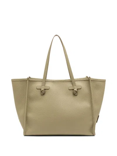 Gianni Chiarini Marcella Rectangular Neutral Pebbled Leather Tote In Green