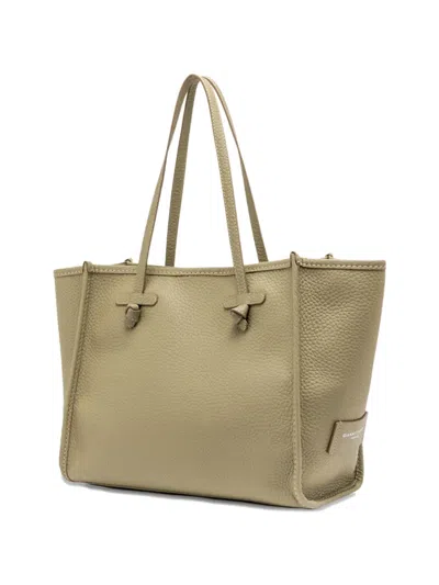 Gianni Chiarini Marcella Rectangular Neutral Pebbled Leather Tote In Green