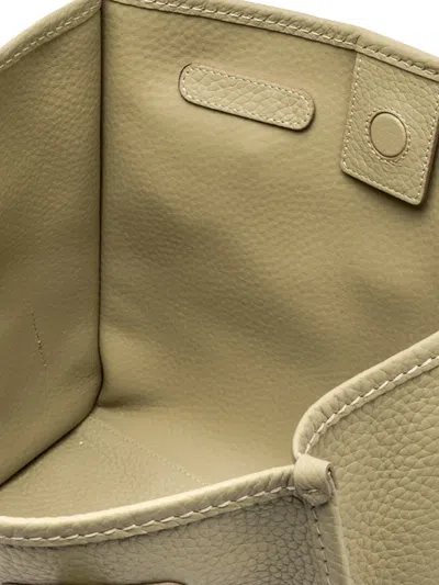 Gianni Chiarini Marcella Rectangular Neutral Pebbled Leather Tote In Green