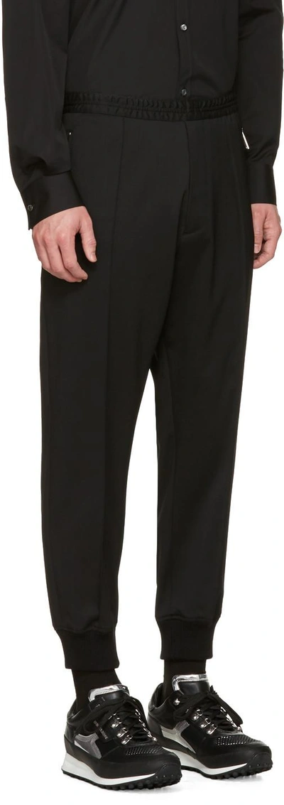 Shop Dsquared2 Black Twill Lounge Trousers