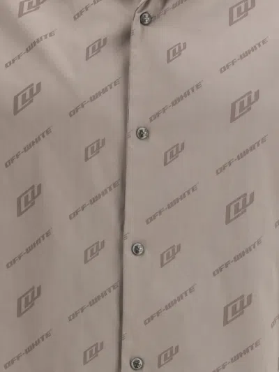 Off-white Monogram-print Short-sleeved Shirt In Brown