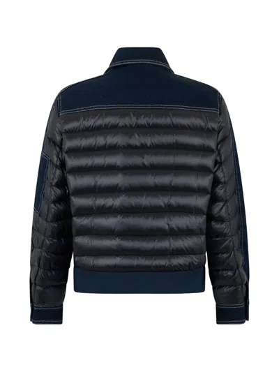 Moorer Padded Bomber Jacket In Blue