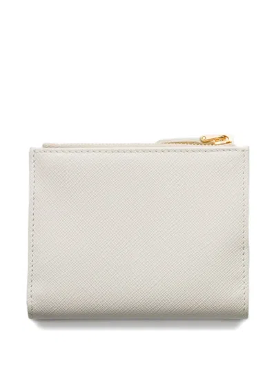 Prada Small Saffiano Leather Wallet In White