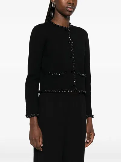 Frame Beaded-trim Jacket In Black