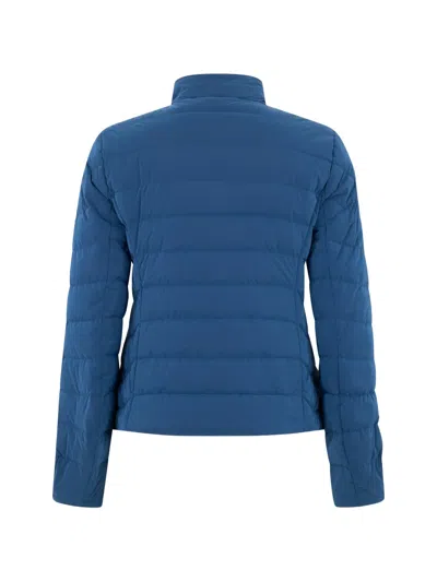 Moorer Button Quilted Jacket In Blue