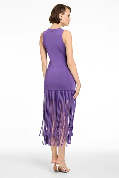 Toccin Margaux Mini Dress With Fringe In Pink