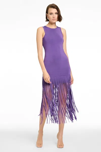 Toccin Margaux Mini Dress With Fringe In Pink