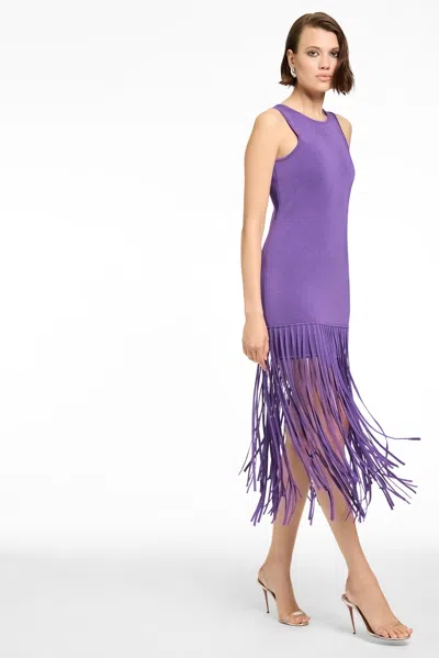 Toccin Margaux Mini Dress With Fringe In Pink