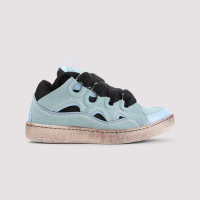 Lanvin Curb Oversized-laces Low-top Sneakers In Blue