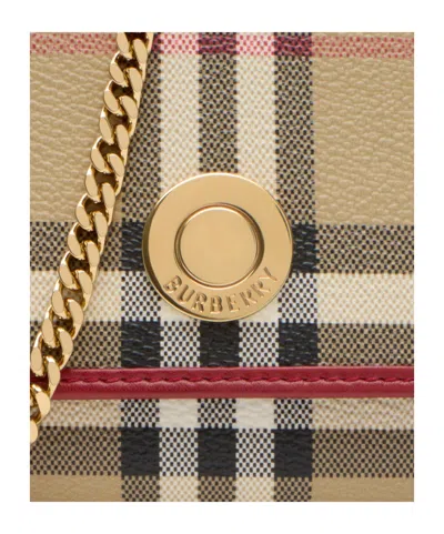 Burberry Hannah Check Coated Canvas Wallet On A Chain
