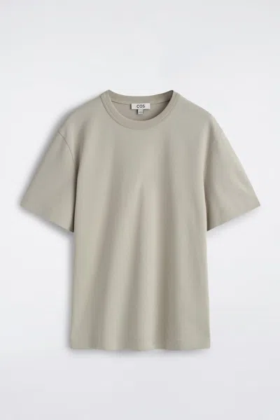 Cos Regular Lightweight Brushed-cotton T-shirt In Brown