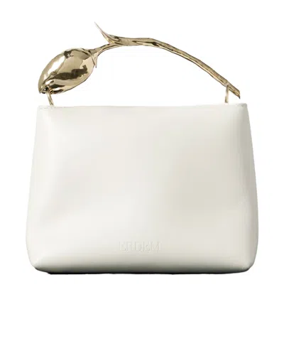 Erdem Womens Porcelain Bloom Mini Leather Top Handle Bag In White