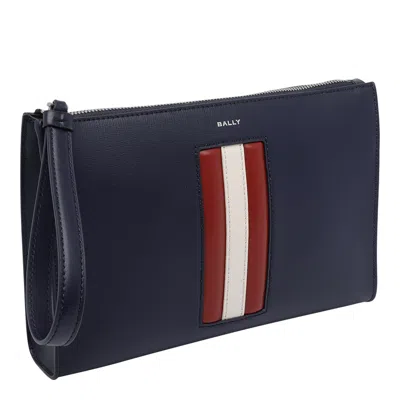 Bally Color Block Leather Rectangular Clutch Bag In Black