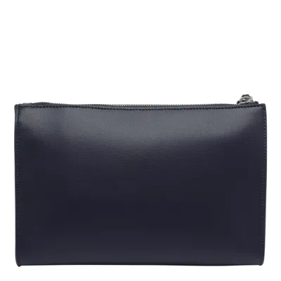 Bally Color Block Leather Rectangular Clutch Bag In Black