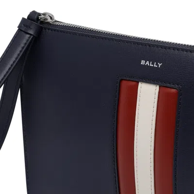 Bally Color Block Leather Rectangular Clutch Bag In Black