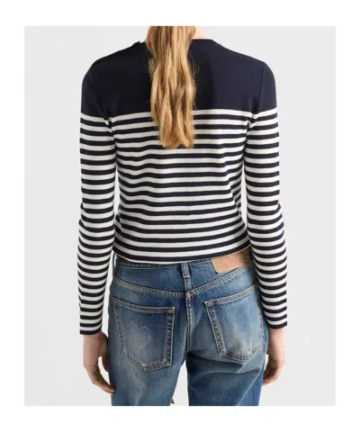 Prada Gestreifter Pullover Aus Wolle In Multi
