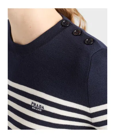 Prada Gestreifter Pullover Aus Wolle In Multi