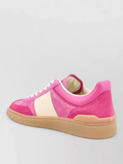 Valentino Low Top Sneakers Contrast Panels Rubber Sole In Pink