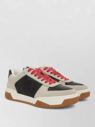 Valentino Garavani Sneakers Contrasting Panels Perforated Detailing Rubber Sole In Multi