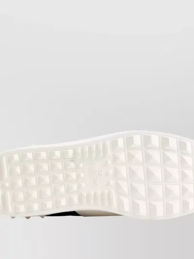 Valentino Garavani Open Leather Sneakers With Contrast Band And Stud Details Shoes In Black