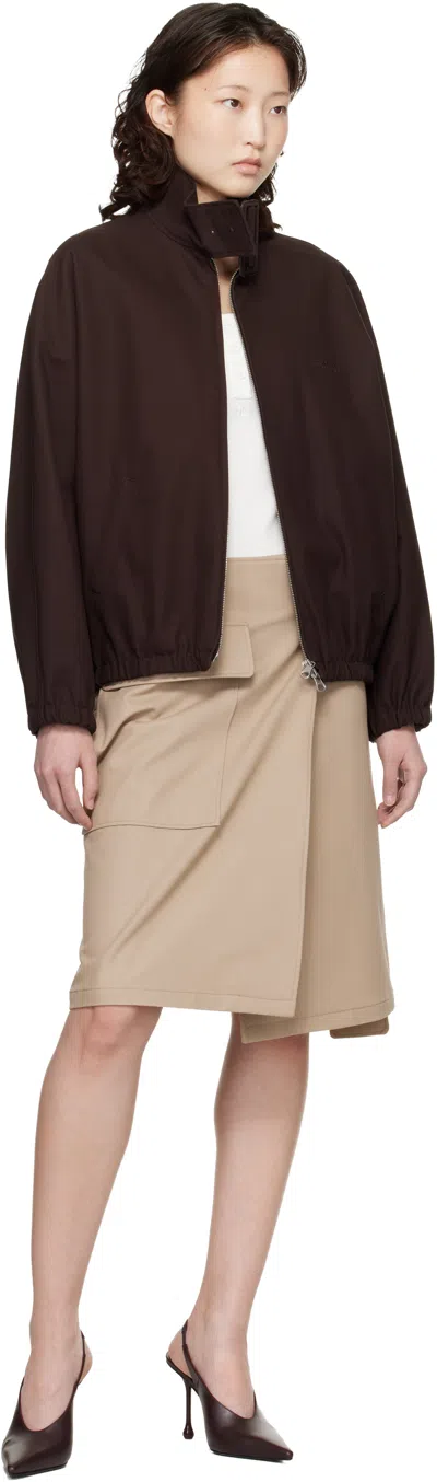 Courrèges Brown Buckle Zipped Bomber Jacket In Blue