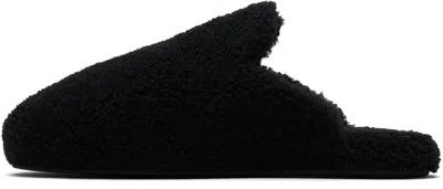 Tekla Shearling Slippers In Black