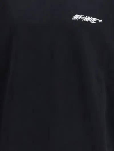 Off-white Mens Black Off-logo Crewneck Cotton Sweatshirt In Black