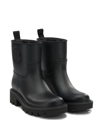 Moncler Logo-patch Pull-on Boots In Black