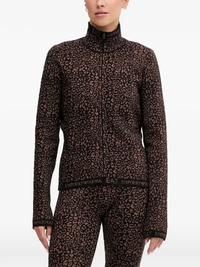 Ea7 Set With Animal-print First Technical Layer In Brown