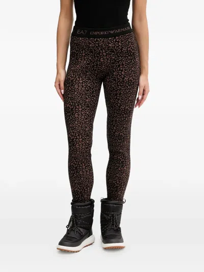 Ea7 Set With Animal-print First Technical Layer In Brown