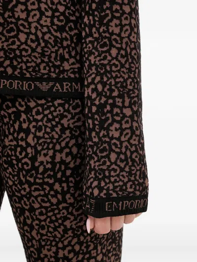 Ea7 Set With Animal-print First Technical Layer In Brown