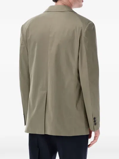 Prada Button Poplin Blazer In Green