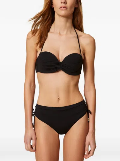 Twinset Drawstring Bikini Bottom In Black