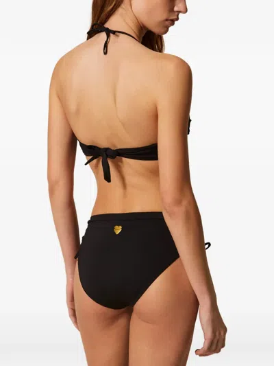 Twinset Drawstring Bikini Bottom In Black