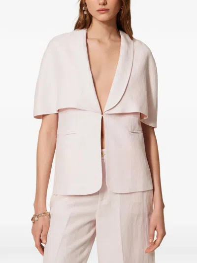 Twinset Pink Cape Jacket In Multi