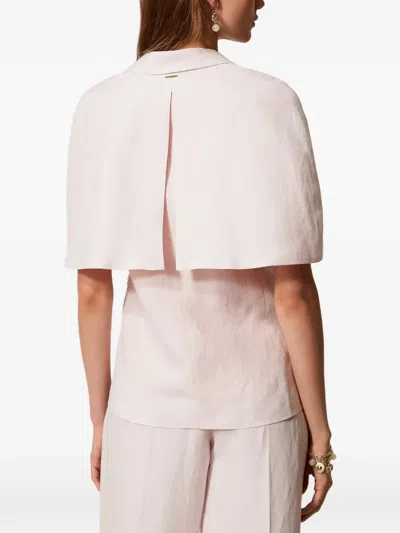 Twinset Pink Cape Jacket In Multi