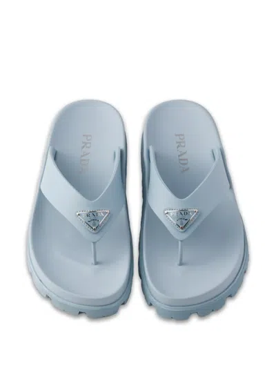 Prada Thong Sandals In Blue