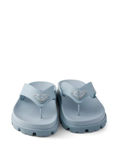 Prada Thong Sandals In Blue