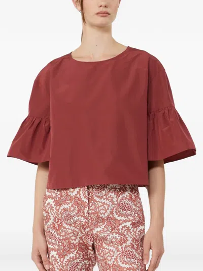 Weekend Max Mara Wkdbreak Ruffled Blouse In Multi